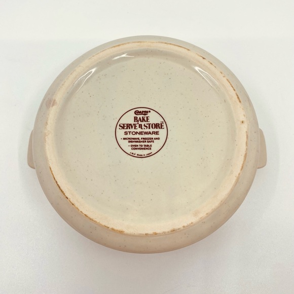 Vintage Capri Bake’n Store Stoneware Pot w/ Lid • 1970s Floral Daisy Crock - Picture 8 of 9